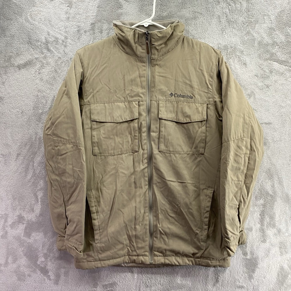 Columbia Sportswear Womens Small Tan Khaki Fleece Lined Field Jacket Full Zip